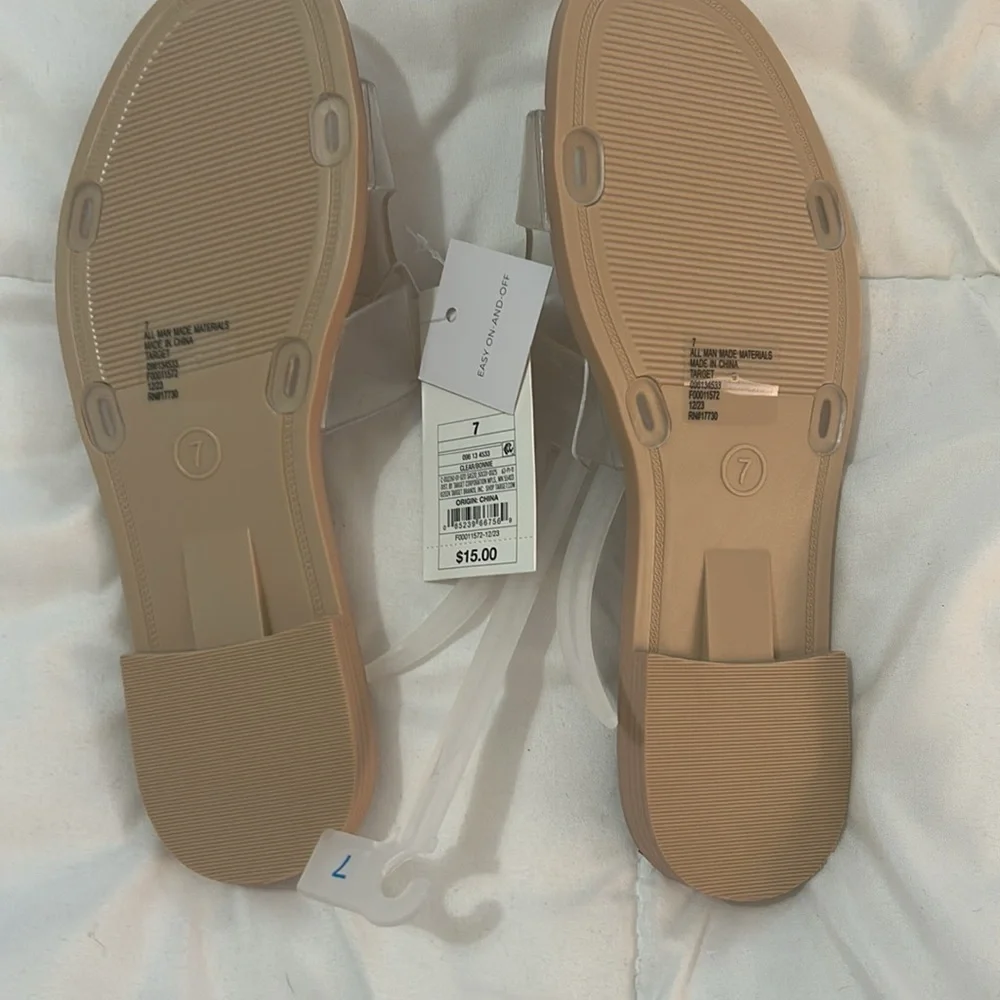 Shade & Shore Cream Tan Sandals Minimalist Design